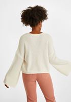 Bayan Krem Bisiklet Yaka Kazak