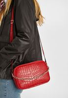 Bayan Kırmızı Zincir Detaylı Kol Çantası