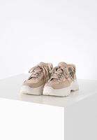 Bayan Krem Kalın Tabanlı Desenli Sneaker