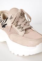 Bayan Krem Kalın Tabanlı Desenli Sneaker