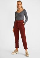 Bayan Kiremit Ultra Yüksek Bel Kadife Pantolon