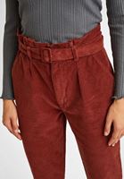 Bayan Kiremit Ultra Yüksek Bel Kadife Pantolon