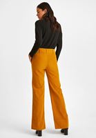 Bayan Sarı Kadife Yüksek Bel Pantolon