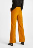 Bayan Sarı Kadife Yüksek Bel Pantolon