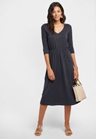Women Black Soft Touch Midi Dress