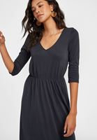 Women Black Soft Touch Midi Dress