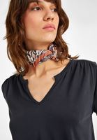 Bayan Siyah Yumuşak Dokulu V Yaka Bluz