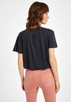 Bayan Siyah Yumuşak Dokulu V Yaka Bluz