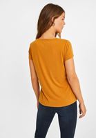 Bayan Turuncu Yumuşak Tuşeli V Yaka Tişört
