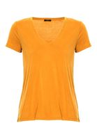 Bayan Turuncu Yumuşak Tuşeli V Yaka Tişört