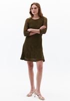 Bayan Yeşil Ajurlu Mini Elbise