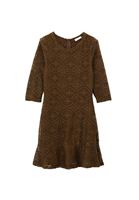 Bayan Yeşil Ajurlu Mini Elbise