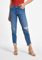 Bayan Lacivert Boru Paça Denim Pantolon