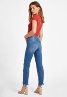 Bayan Lacivert Boru Paça Denim Pantolon