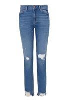 Bayan Lacivert Boru Paça Denim Pantolon