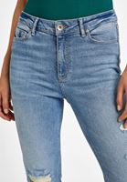 Bayan Mavi Boru Paça Denim Pantolon