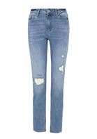 Bayan Mavi Boru Paça Denim Pantolon