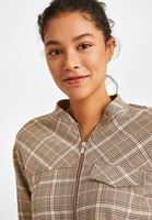 Bayan Çok Renkli Ekose Desenli Bomber Ceket