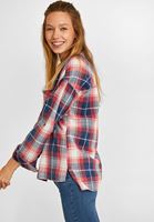 Bayan Çok Renkli Yıkama Detaylı Ekose Gömlek