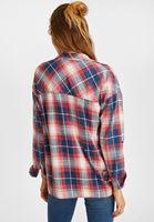 Bayan Çok Renkli Yıkama Detaylı Ekose Gömlek