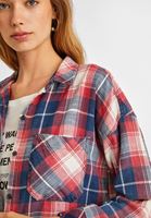 Bayan Çok Renkli Yıkama Detaylı Ekose Gömlek