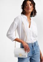 Bayan Beyaz Toka Detaylı Askılı Çanta