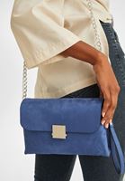 Bayan Mavi Toka Detaylı Süet Çanta