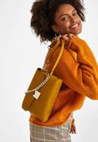 Bayan Yeşil Toka Detaylı Süet Çanta