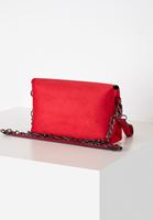 Bayan Kırmızı Toka Detaylı Süet Çanta