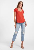 Bayan Pembe U Yaka Tişört