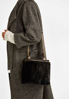 Bayan Siyah Suni Kürk Detaylı Çanta