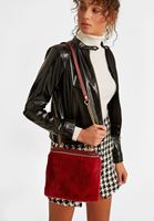 Bayan Bordo Suni Kürk Detaylı Çanta