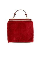 Bayan Bordo Suni Kürk Detaylı Çanta