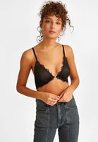 Bayan Siyah Dantelli Destekli Büstiyer