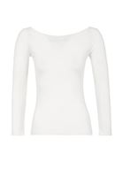 Bayan Krem Bot Yaka Uzun Kollu Bluz