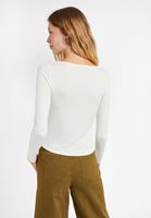 Bayan Krem V Yaka Büzgü Detaylı Bluz