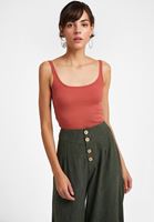 Bayan Kahverengi İnce Askılı Kısa Atlet