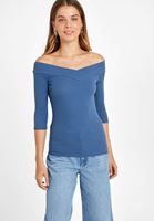 Bayan Lacivert Omuzları Açık Bluz