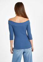 Bayan Lacivert Omuzları Açık Bluz