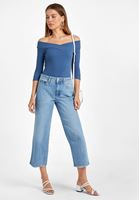 Bayan Lacivert Omuzları Açık Bluz