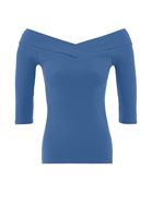 Bayan Lacivert Omuzları Açık Bluz