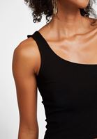 Bayan Siyah Tek Omuz Crop Top