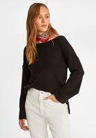 Bayan Siyah Bağlama Detaylı Kazak