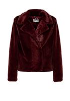 Bayan Bordo Kısa Kürk Ceket