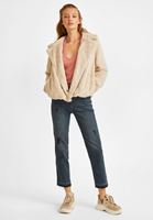 Bayan Krem Kısa Kürk Ceket