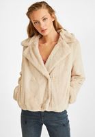 Bayan Krem Kısa Kürk Ceket