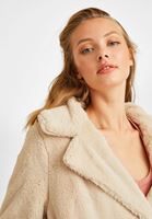 Bayan Krem Kısa Kürk Ceket