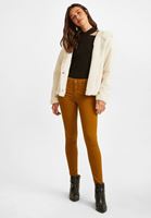 Bayan Krem Kapüşonlu Kısa Kürk Ceket