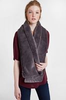 Bayan Gri Yumuşak Dokulu Kürk Şal