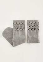 Bayan Gri Pamuklu File Çorap